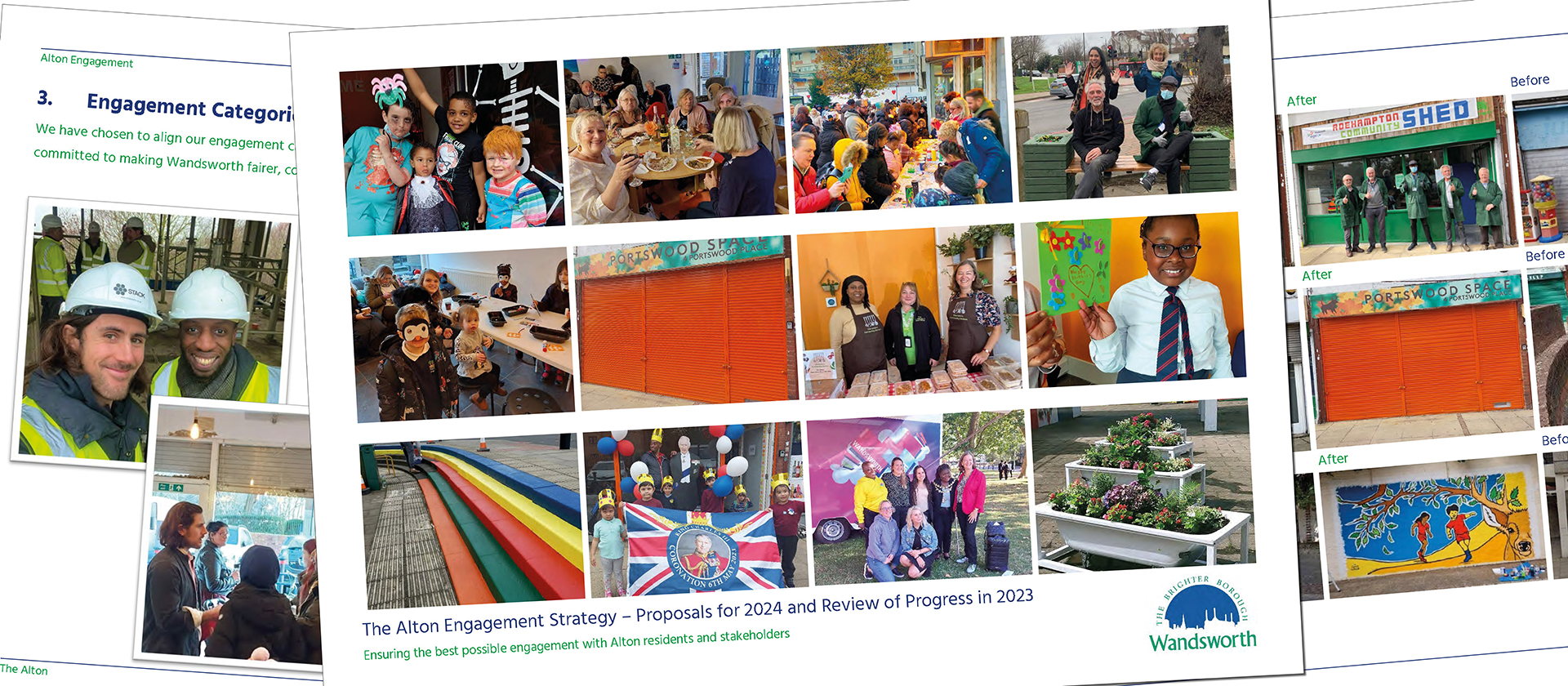 A picture of the front cover of the action plan, which shows a selection of photos taken at the events that took place in 2023.