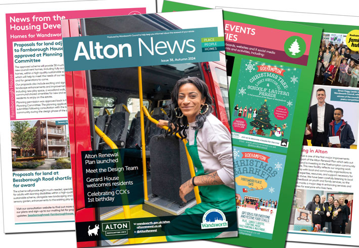 The image features pages from Alton News, Issue 38, Autumn 2024